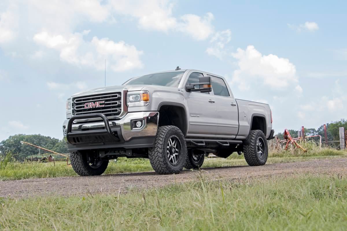GMC Sierra 3500 HD Suspension Lift Kit - Rough Country - 5 Inch NTD - Hammer Black - '11-'19